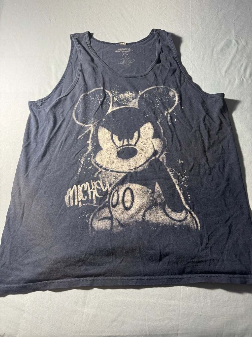 Disneyland Mickey Mouse Graphic Print Tank Top Gray L